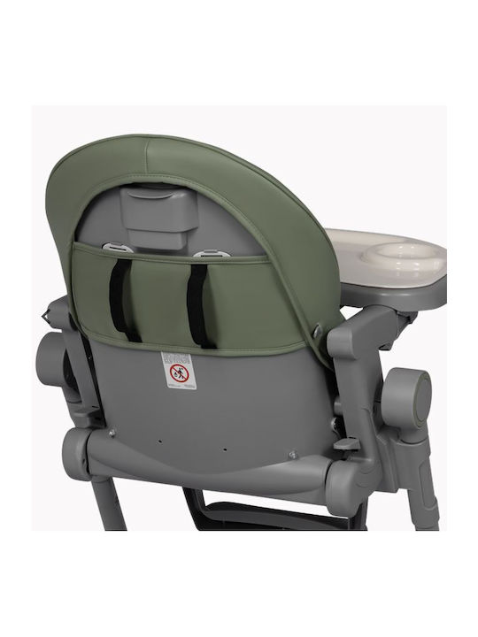 Lionelo Cora Plus Highchair with Plastic Frame & Fabric Seat Gray