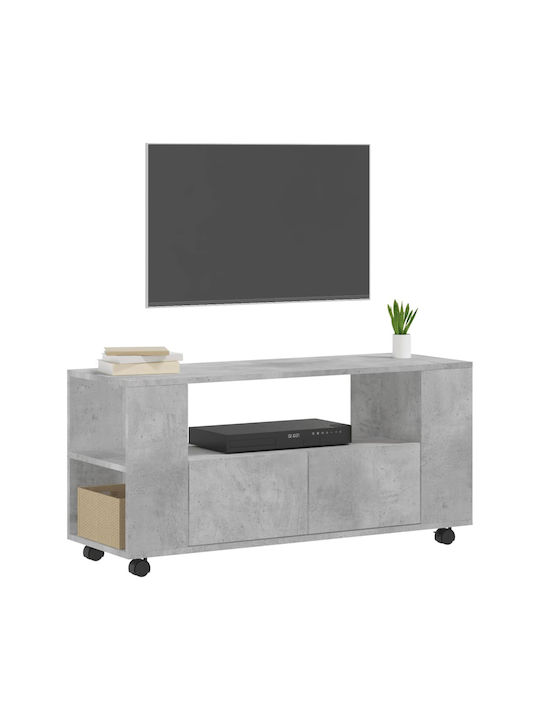 TV Stand with Wheels Gray 102x34.5x43cm