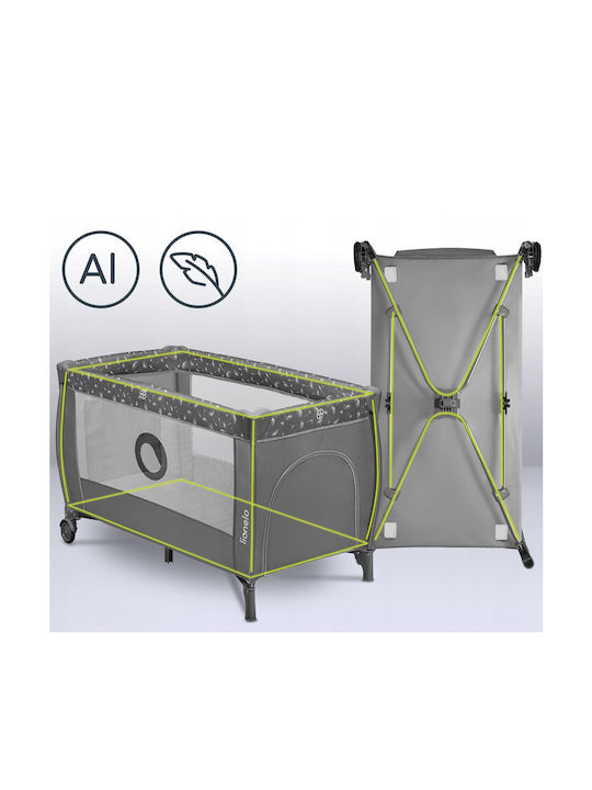 Lionelo Stefi Plus Playpen 2 Levels with Mattress Grey White