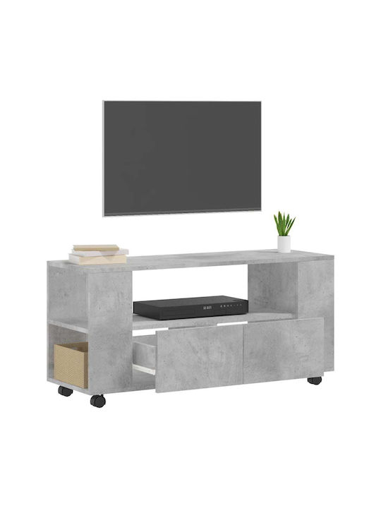 TV Stand with Wheels Gray 102x34.5x43cm