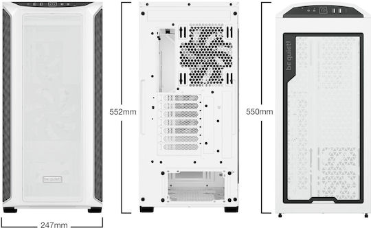 Be Quiet Shadow Base 800 DX Gaming Midi Tower Computer Case with Side Window and RGB Lighting White