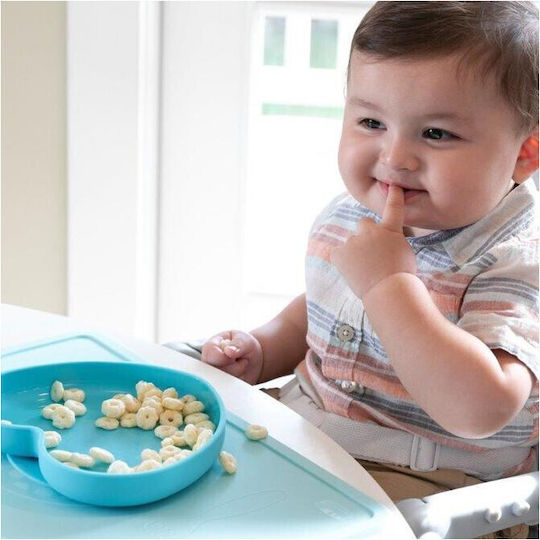 Chicco Baby Food Plate Easy made of Silicone Blue