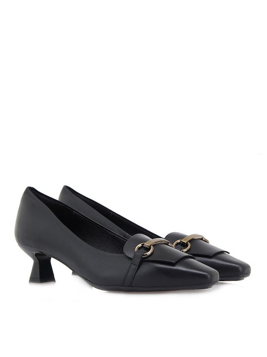 Desiree Shoes Leather Black Medium Heels