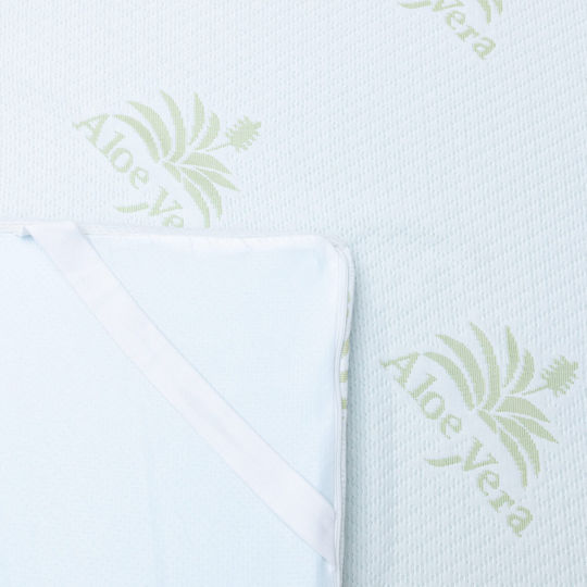 Como felt & wadding producers Mattress Topper Aloe Vera Double Memory Foam Infused with Aloe , Removable Cover & Elastic Straps 150x200x4cm