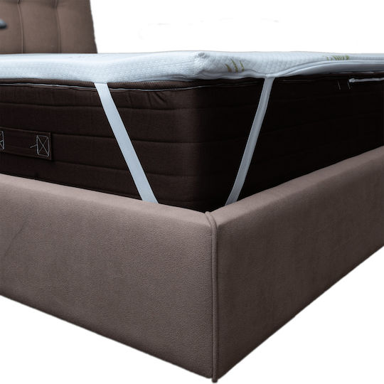 Como felt & wadding producers Mattress Topper Aloe Vera Double Memory Foam Infused with Aloe , Removable Cover & Elastic Straps 150x200x4cm