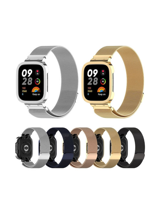 2 in 1 Milan Λουράκι Ανοξείδωτο Ατσάλι Χρυσό (Redmi Watch 3)