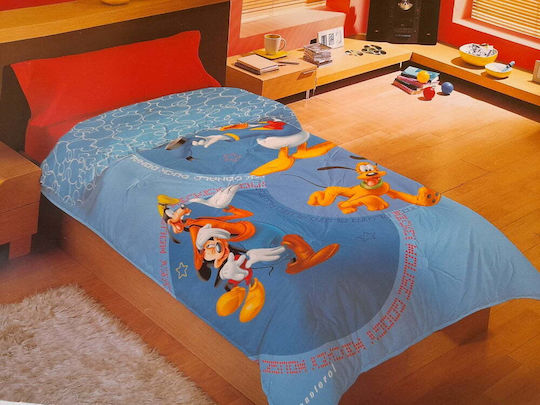 Disney Παιδικό Πάπλωμα Μονό με Γέμιση Microfiber Γαλάζιο 150x220εκ.