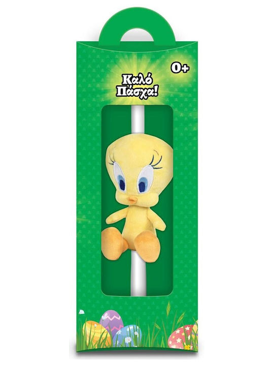 Easter Candle Round with Box Looney Tunes Plush White