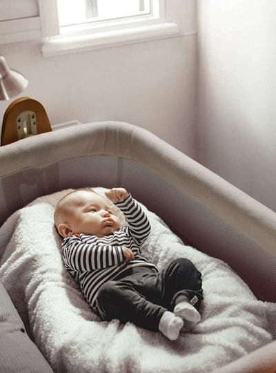 BabyGo Люлка с Матрак Странично Отваряне и Бели Колела