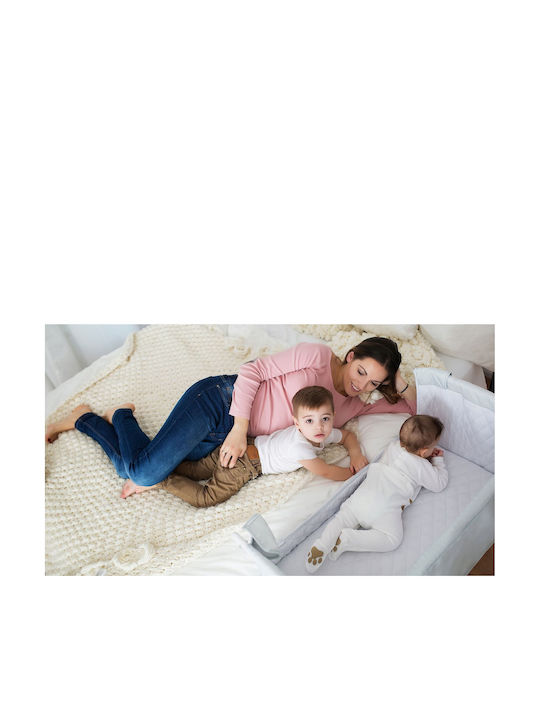 Lionelo Cradle Theo with Mattress, Side Opening, and Wheels Gray