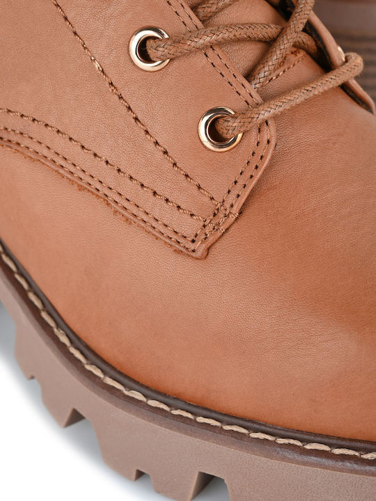 Leder Stiefeletten Damen Braun