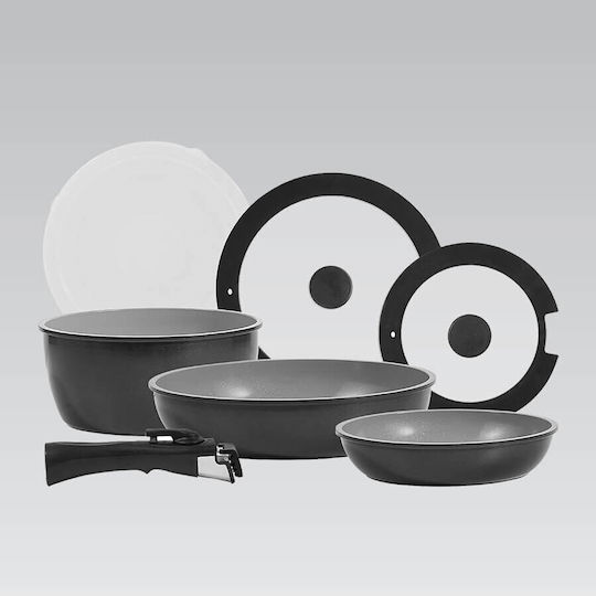 Maestro Maestro Töpfe Set aus Aluminium Schwarz mit Keramik Innenbeschichtung 3-teilig