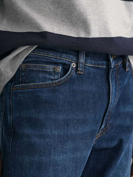Men's Jeans Pants with Slim Fit Dark Blue