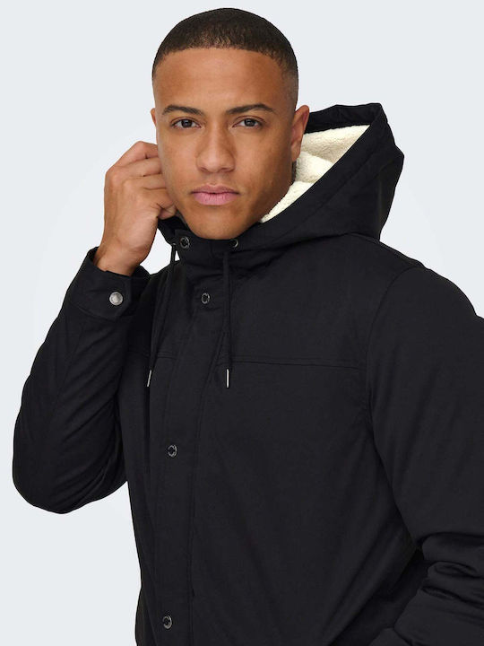 Winter Jacke Parka Schwarz
