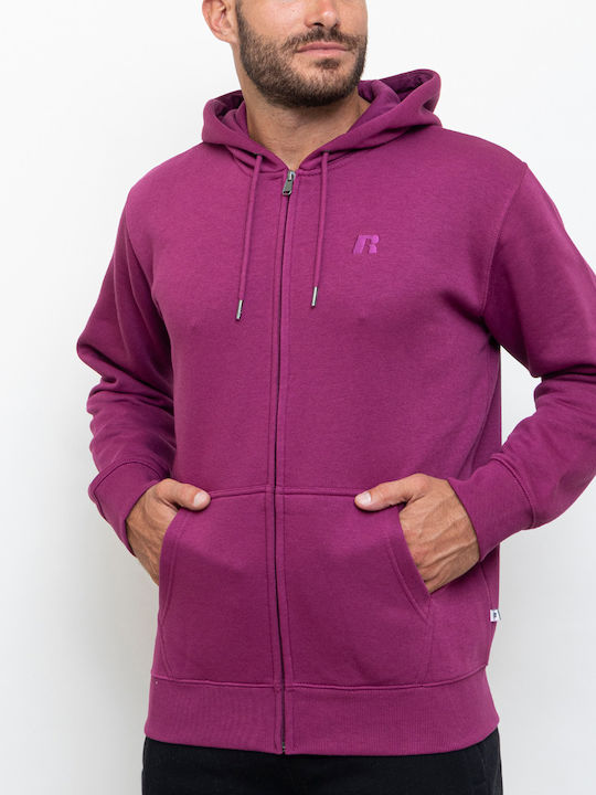 Russell Athletic Men's Sweatshirt Jacket with Hood Purple