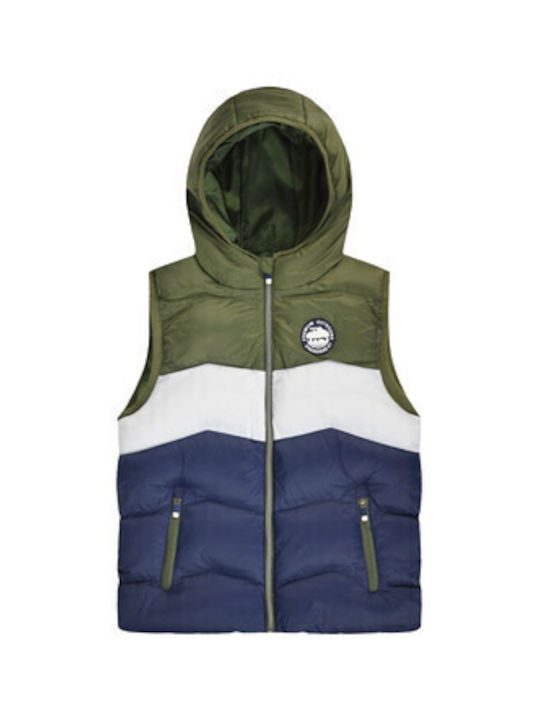 Energiers Boys Casual Jacket Blue Sleeveless with Ηood