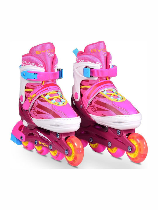 Byox Trina Inline Αυξομειούμενα Rollers Ροζ Παιδικά