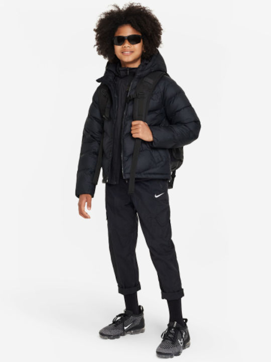 Kids' Sports Jacket Short with Hood Black Sportswear