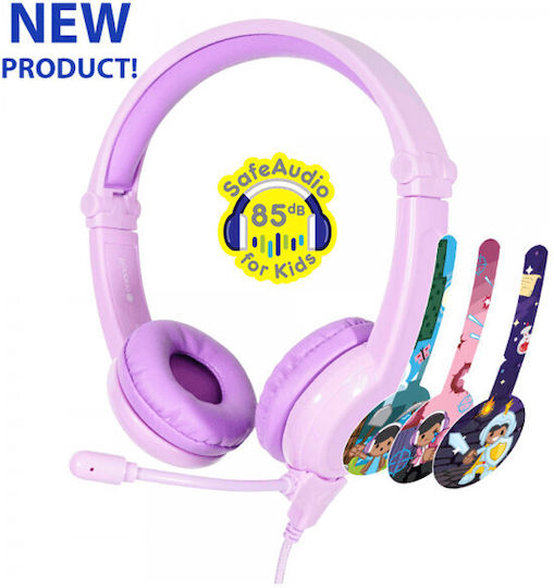 BuddyPhones Galaxy Auf dem Ohr Multimedia-Headsets mit Mikrofon in Lila Farbe