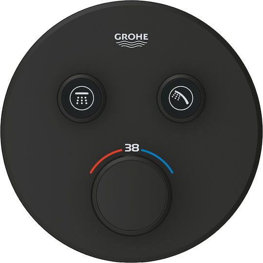 Grohe Grohtherm Smartcontrol Μίκτης Μπαταρίας Εντοιχισμού για Ντουζιέρα Μαύρος