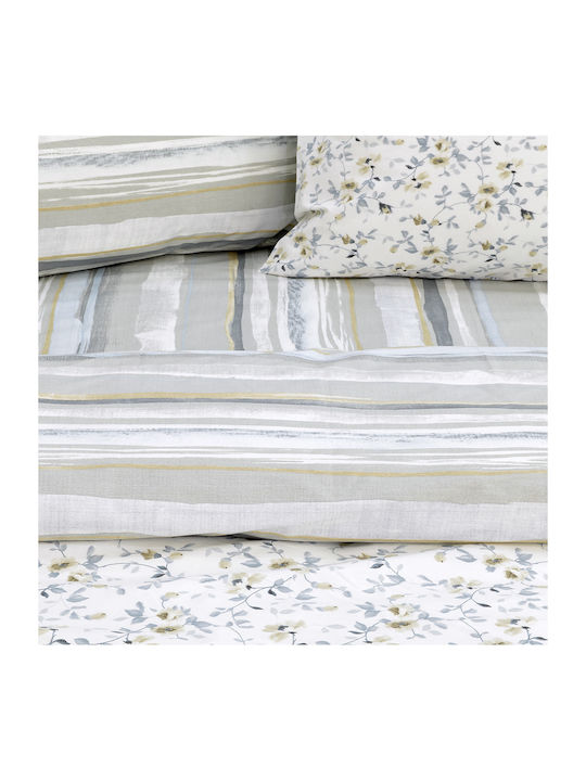 Lino Home Duvet Cover Set Cotton Single with Pillowcase 160x240 Agne Grey