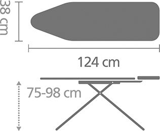 Brabantia Σιδερώστρα για Σύστημα Μπόιλερ Σπαστή 124x38cm