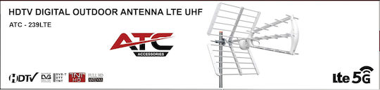 ATC Mini ATC-239 LTE C48 03.001.0078 Outdoor TV Antenna (Does not Require Power Supply) White