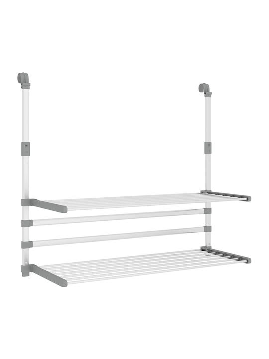 vidaXL Folding Hanging Clothes Drying Rack Made of Aluminum with Hanging Length 10m