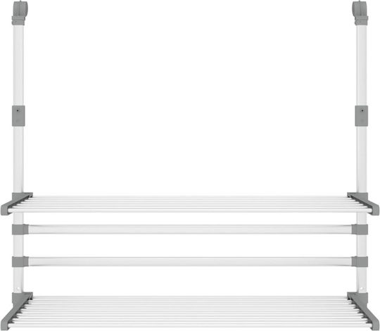 vidaXL Folding Hanging Clothes Drying Rack Made of Aluminum with Hanging Length 10m