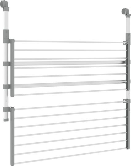 vidaXL Folding Hanging Clothes Drying Rack Made of Aluminum with Hanging Length 10m