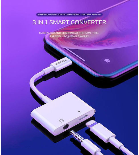 KAL Electronics KSC-353 Μετατροπέας Lightning male σε 3.5mm / Lightning female Λευκό 1τμχ