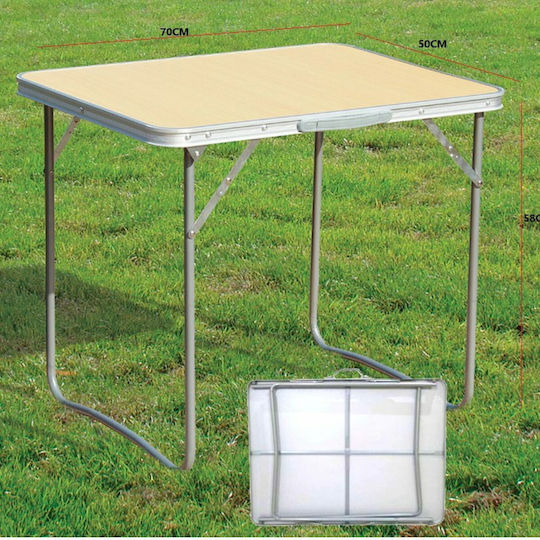 Aluminium Campingtisch Faltbar in Koffer 70x50x60cm Beige