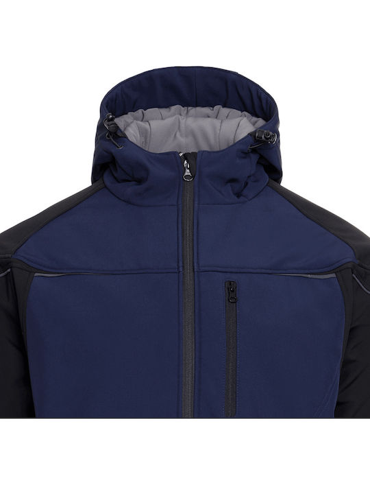 Stenso Prisma Work Jacket Softshell Cold with Hood Navy Blue