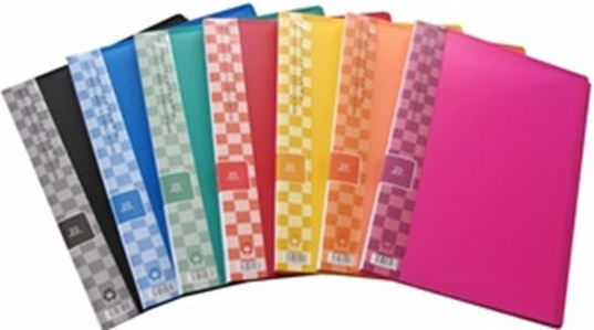 Sunfull Clipboard Flexible with 30 plastic sleeves Slides for Paper A4 Pink 1pcs