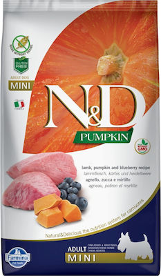 Farmina Grain Free Pumpkin Lamb & Blueberry Adult Mini 0.8кг Суха храна без Зърнени Храни и Глутен за възрастни малки кучета с Агнешко и Пилешко