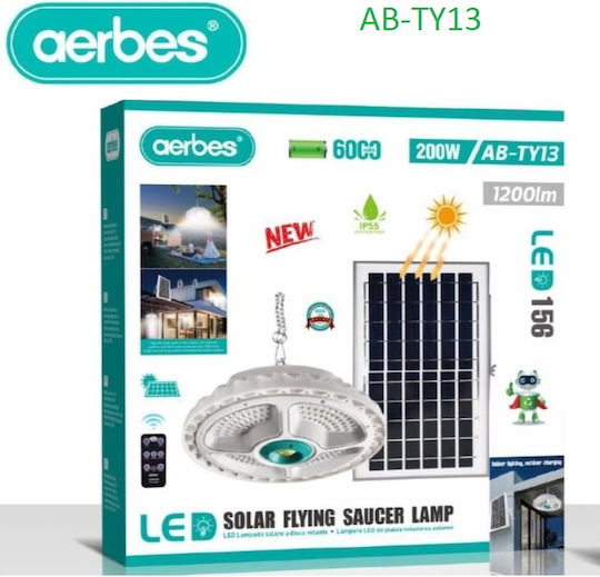 Aerbes Hanging Solar Light 200W Cold White 6500K with Remote Control IP55 36cmx13cmx29cmcm