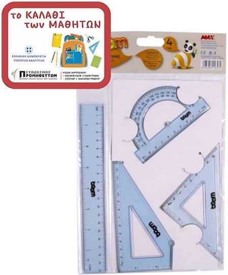Boom Set 4 Instrumente Geometrice Plastice Transparente