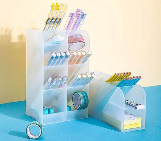 Plastic Pencil Case in Blue Color 5.9x5.9x9.2cm