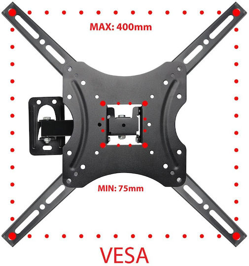 Esperanza Proteus ERW015 Βάση Τηλεόρασης Τοίχου έως 70" και 30kg Μαύρο
