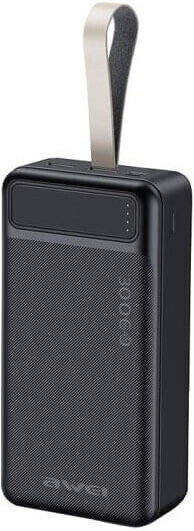 Awei P7K Power Bank 30000mAh με 2 Θύρες USB-A και Θύρα USB-C Μαύρο