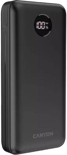 Canyon PB-2002 Ηλιακό Power Bank 20000mAh 18W Power Delivery / Quick Charge Μαύρο