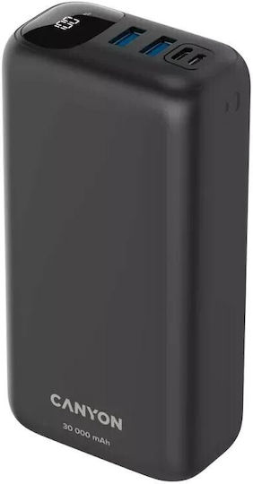 Canyon PB-301 Baterie Externă Solară 30000mAh 20W Power Delivery Încărcare Rapidă Neagră
