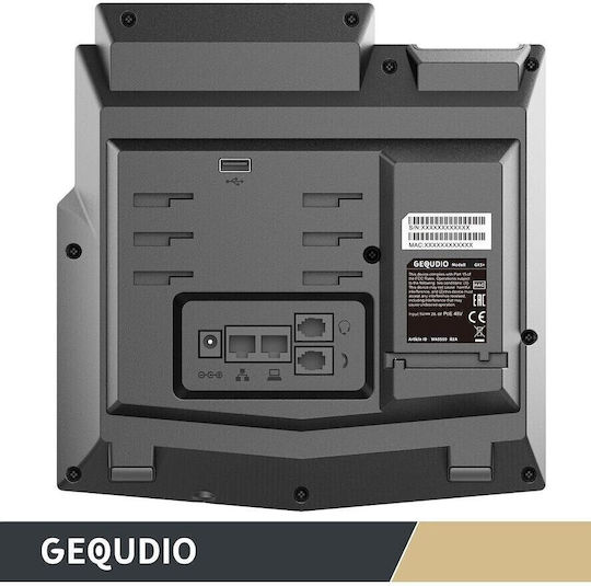Gequdio GX5+ Ενσύρματο Τηλέφωνο IP 16 γραμμών Μαύρο