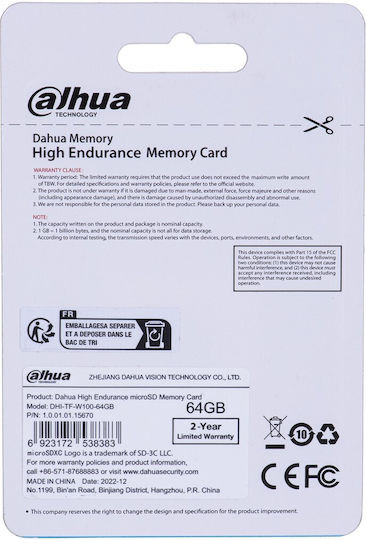 Dahua W100 microSDXC 64GB U3 V30 UHS-I 100MB/s
