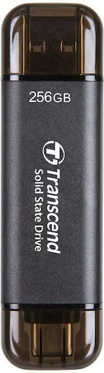 Transcend ESD310C 256GB USB 3.2 SSD Stick with USB-C Connection Black