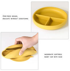 Queen Mother Feeding Set Animals made of Silicone with Non-Slip Base Gray 4pcs for 6+ months