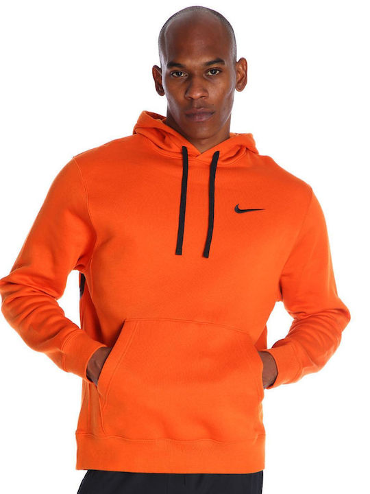 Nike Club Men's Sweatshirt with Hood Orange