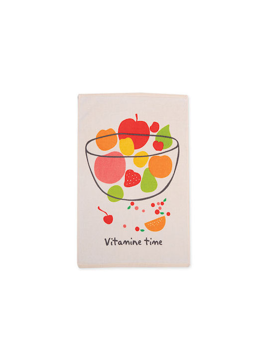Nef-Nef Homeware Vitamine Time Tea Towel from 100% Cotton in Black Color 40x60cm