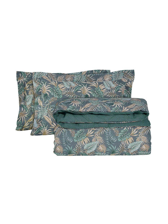 Das Home Duvet Cover Set Single with Pillowcase 160x240 Casual 5411 Grey - Petrol - Ochre