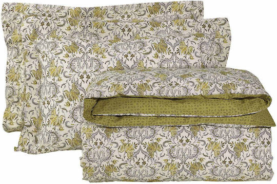 Das Home Duvet Cover Set Queen with 2 Pillowcases 220x240 Casual 5412 Nude - Oil - Blue
